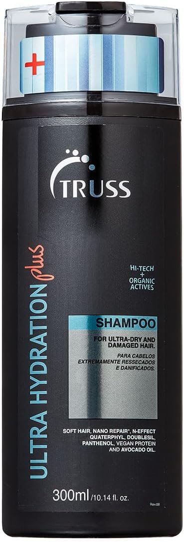 Truss Shampoo Ultra Hydration Plus | Hidratação Profunda, Proteção Térmica e Nano Reparação para Cabelos Secos e Danificados | 300ml